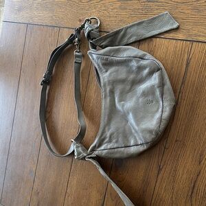 Frye Gray Leather Crossbody Bag